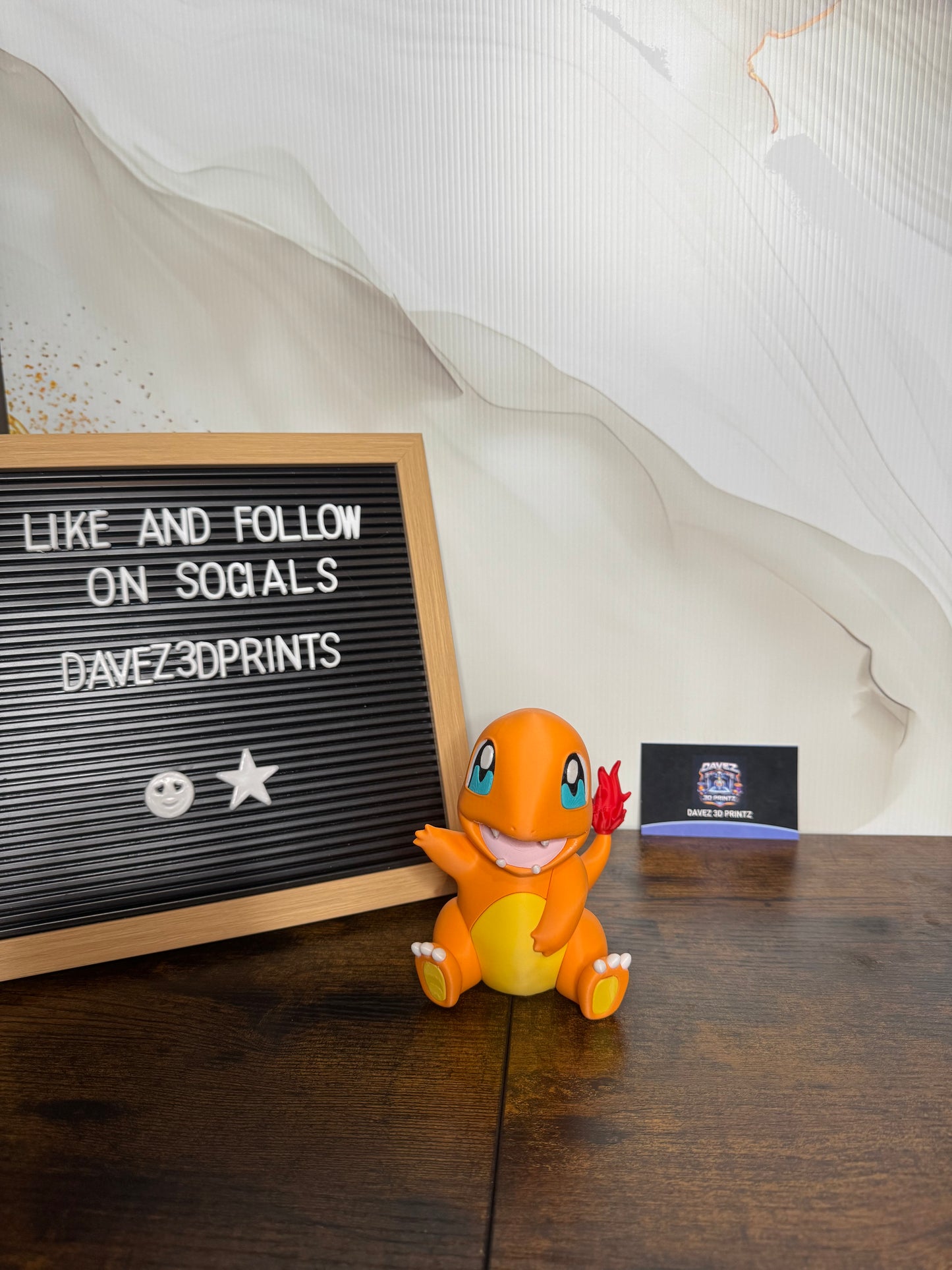 Cute Charmander 3D printed figurine for Pokémon fans, collectors & décor