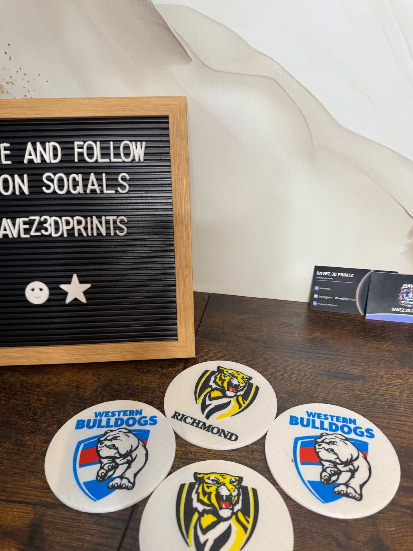 Customizable Football Coasters 4Pk