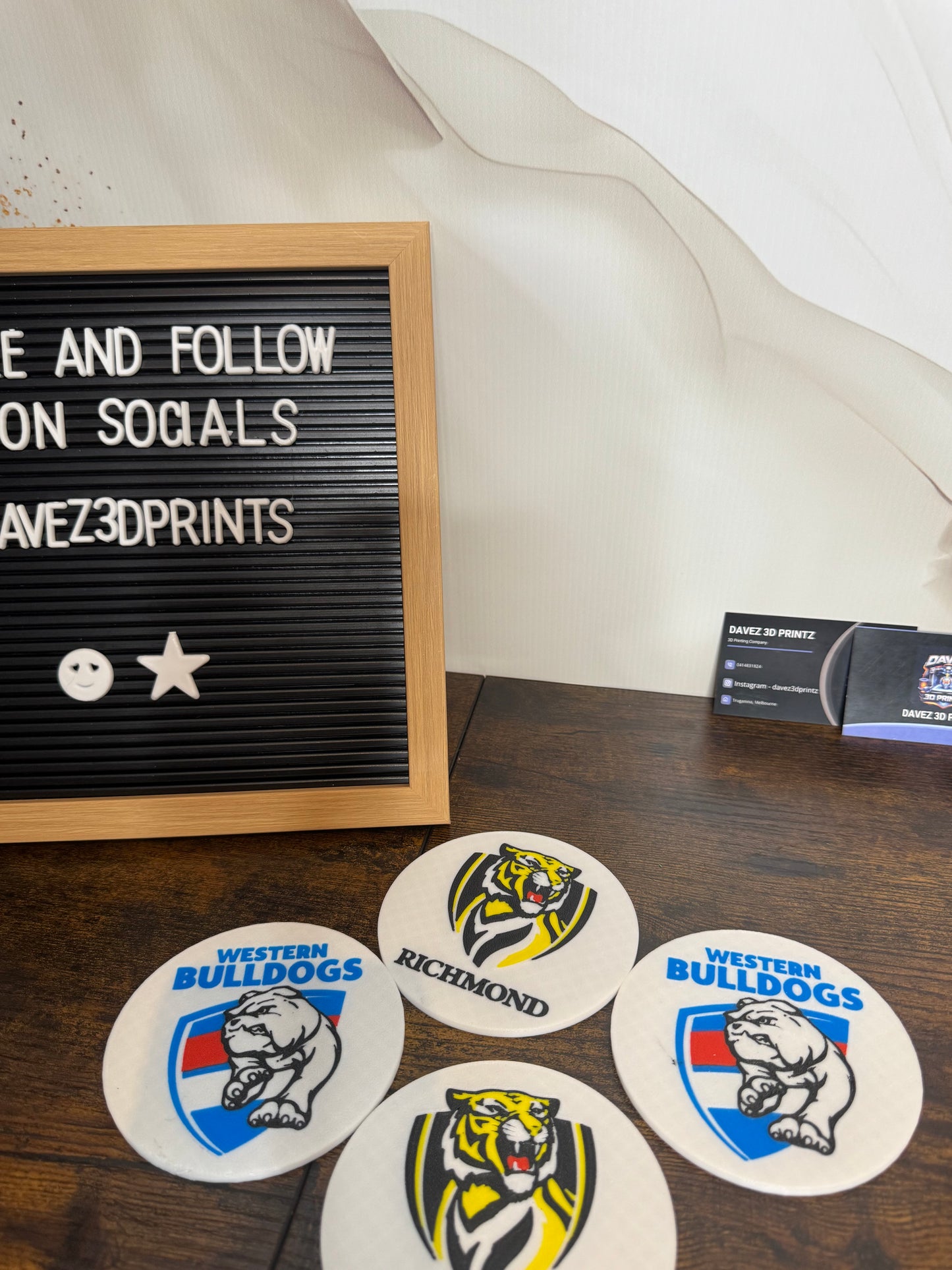 Customizable Football Coasters 4Pk