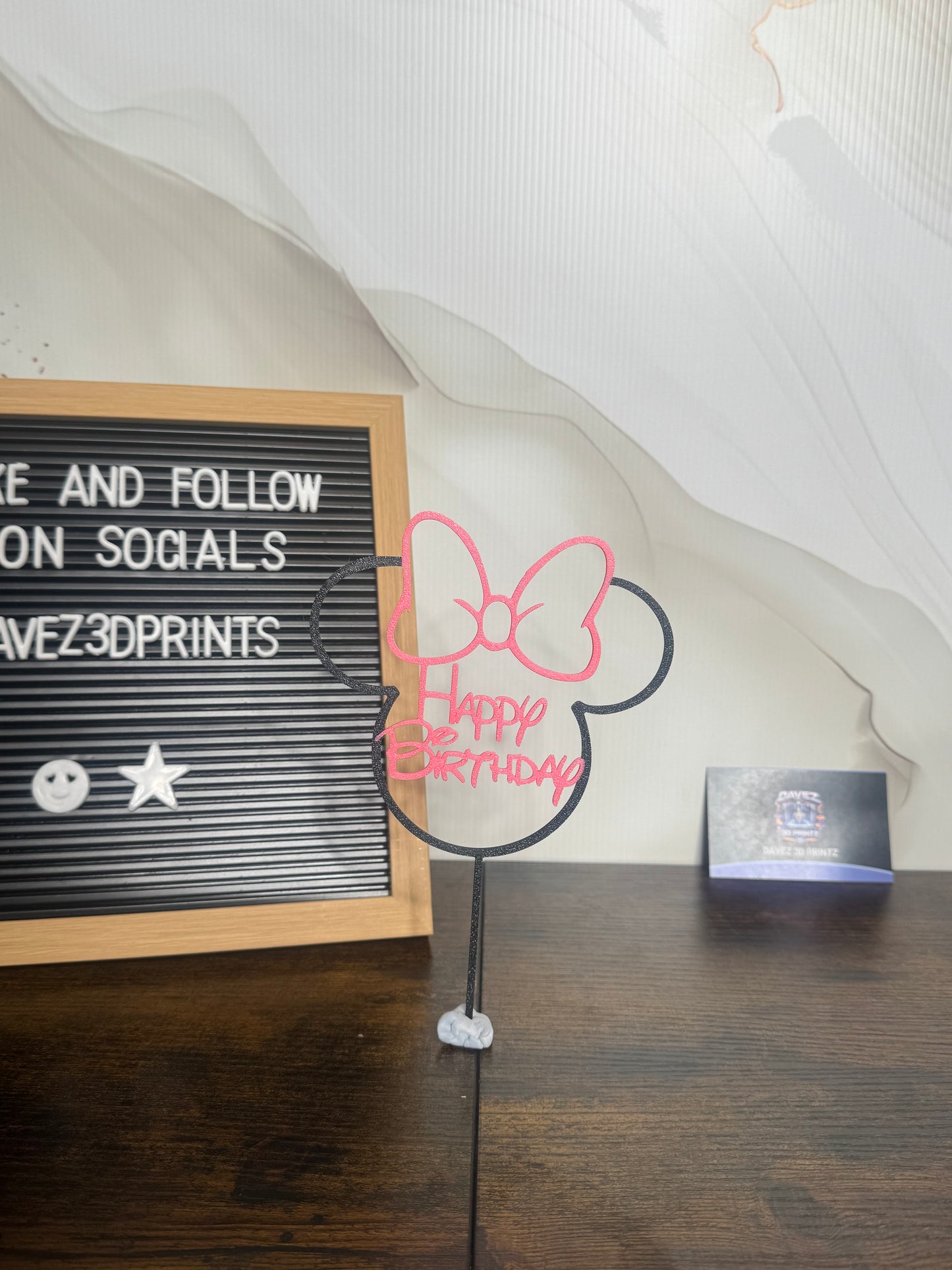 Mouse Ears Birthday Cake Topper (3D Printed)