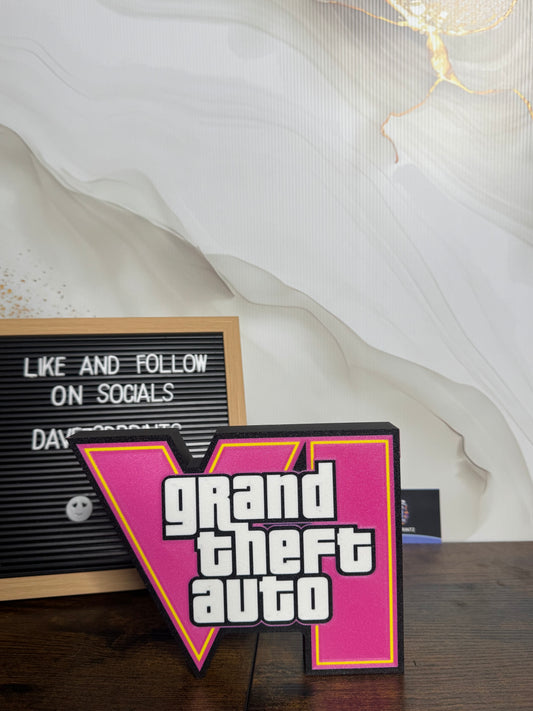 GTA Inspired Lightbox – Gaming Room Decor