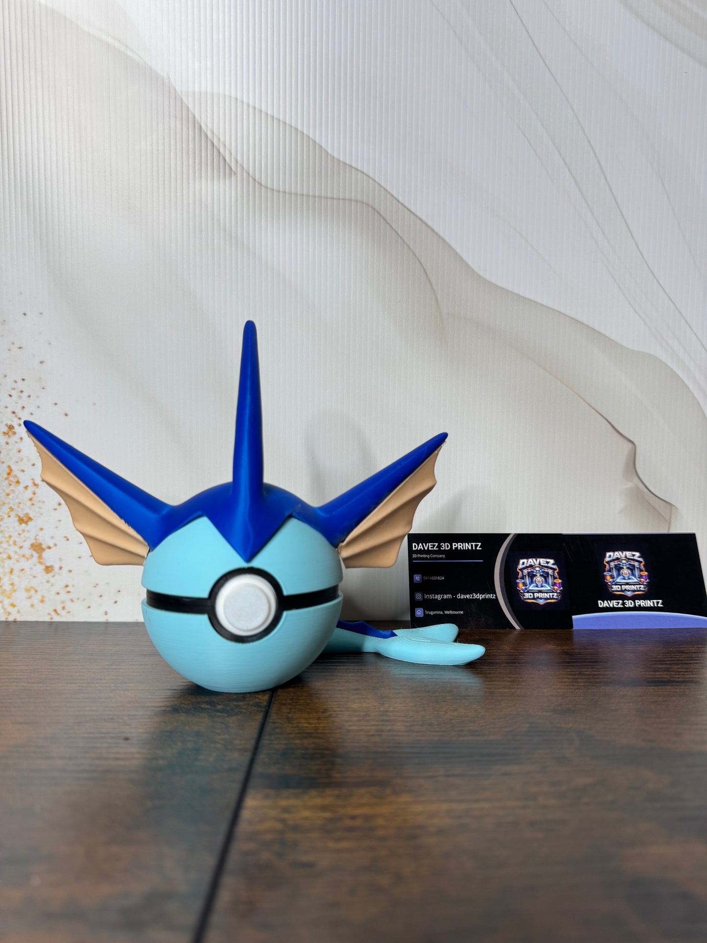 Vaporeon Poké Ball 3D Printed