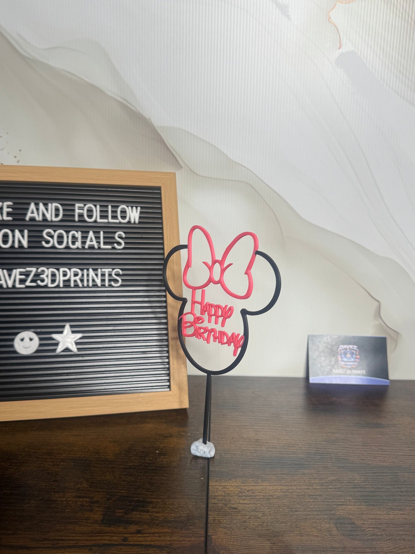 Mouse Ears Birthday Cake Topper (3D Printed)