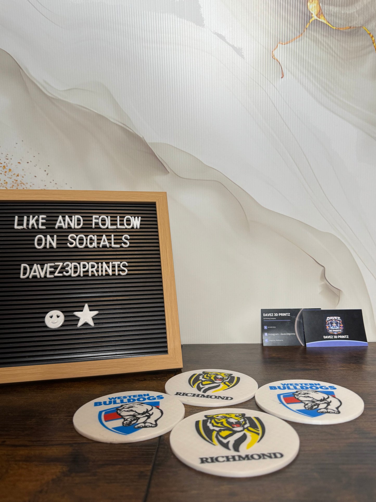 Customizable Football Coasters 4Pk