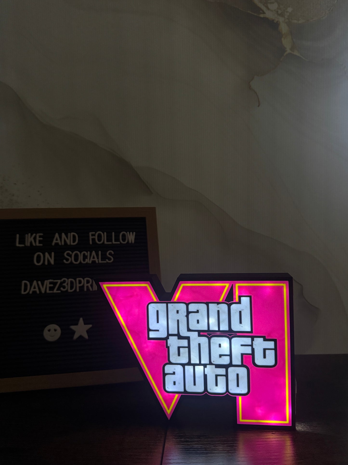 GTA Inspired Lightbox – Gaming Room Decor